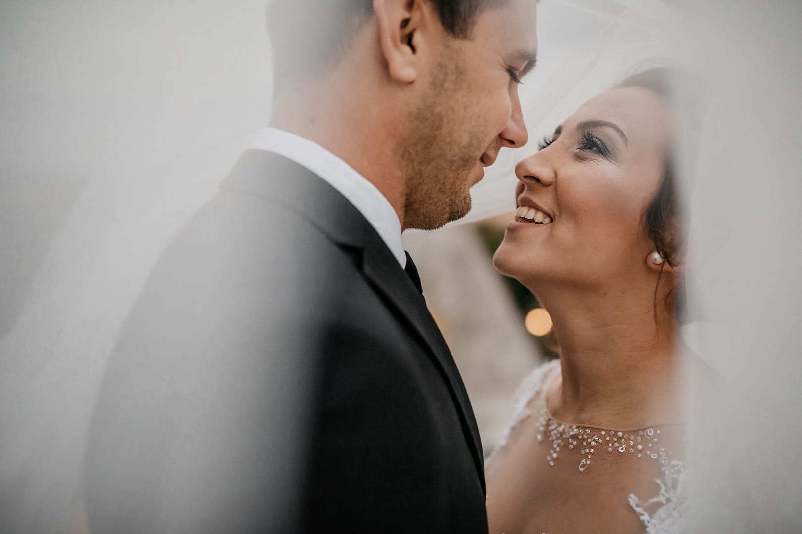 Bride & Groom Veil Photography