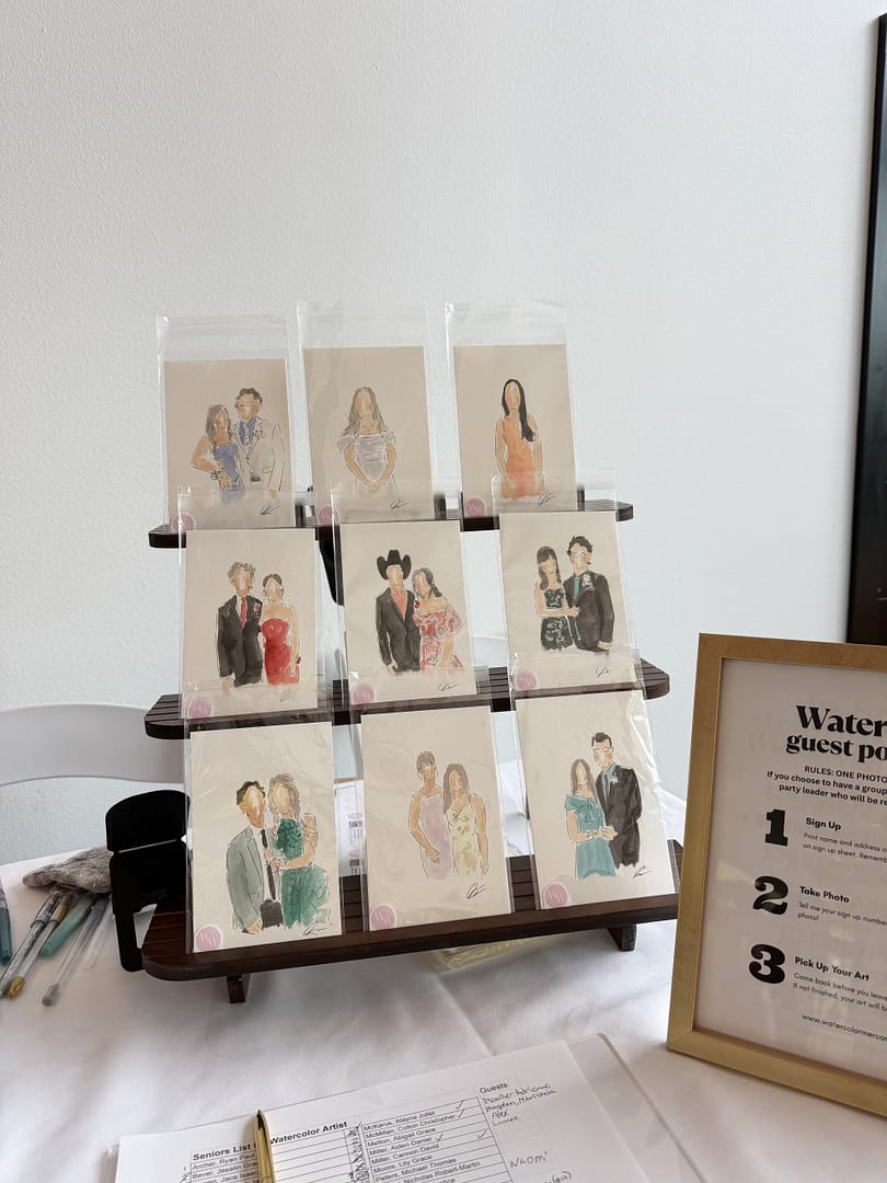 Watercolor Mercantile - Watercolor Guest Portraits Wedding Favors Watercolor Mercantile - Watercolor Guest Portraits Wedding Favors