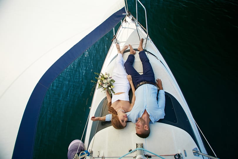 Relaxing on yacht