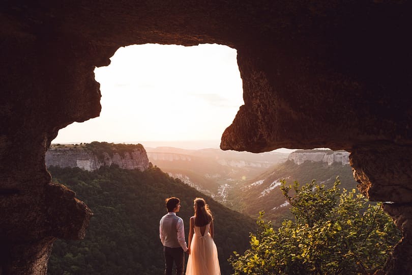 Wedding in the cave Mangup in Crimea
